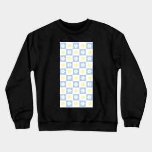 Vintage Aesthetic Checkerboard Flower Design Phone Case in Baby Blue and Yellow Crewneck Sweatshirt